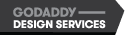 The logo of godaddy design services in black and white with transparent back